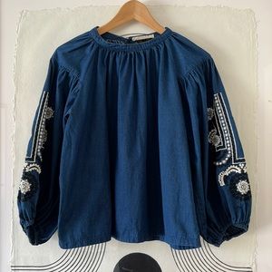 Anthropologie Embroidered Top